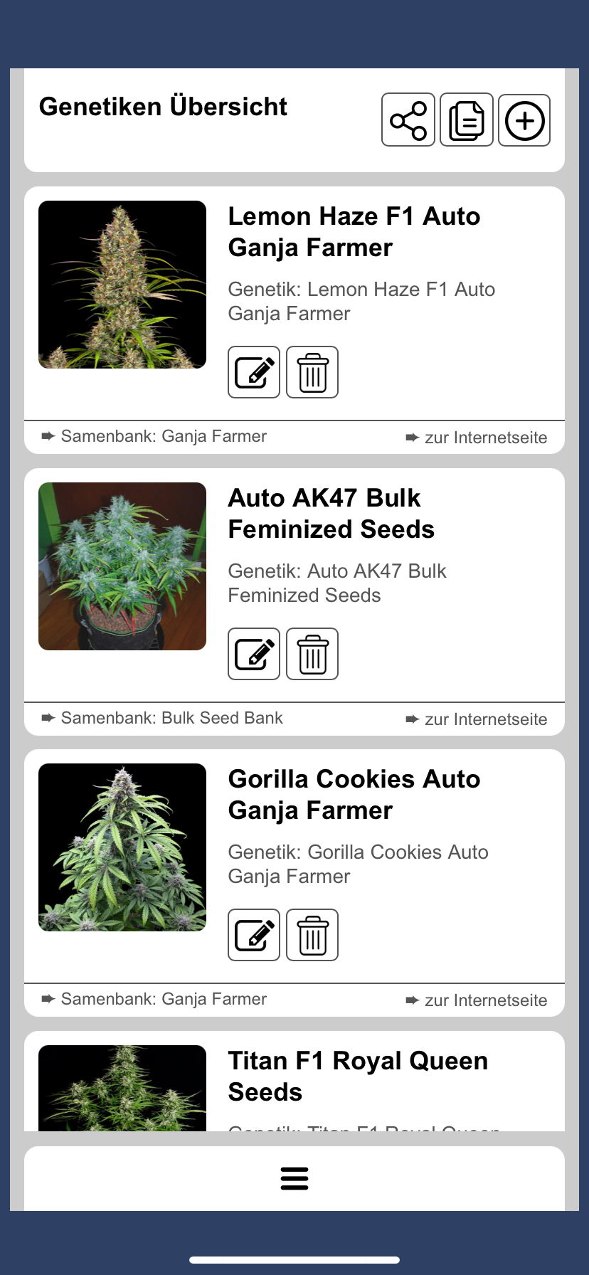 Bloom Pro - Übersicht Genetiken